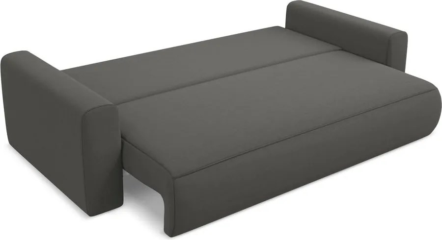 Divano grigio scuro allungabile/con contenitore con rivestimento in velluto 238 cm Kapua – Makamii