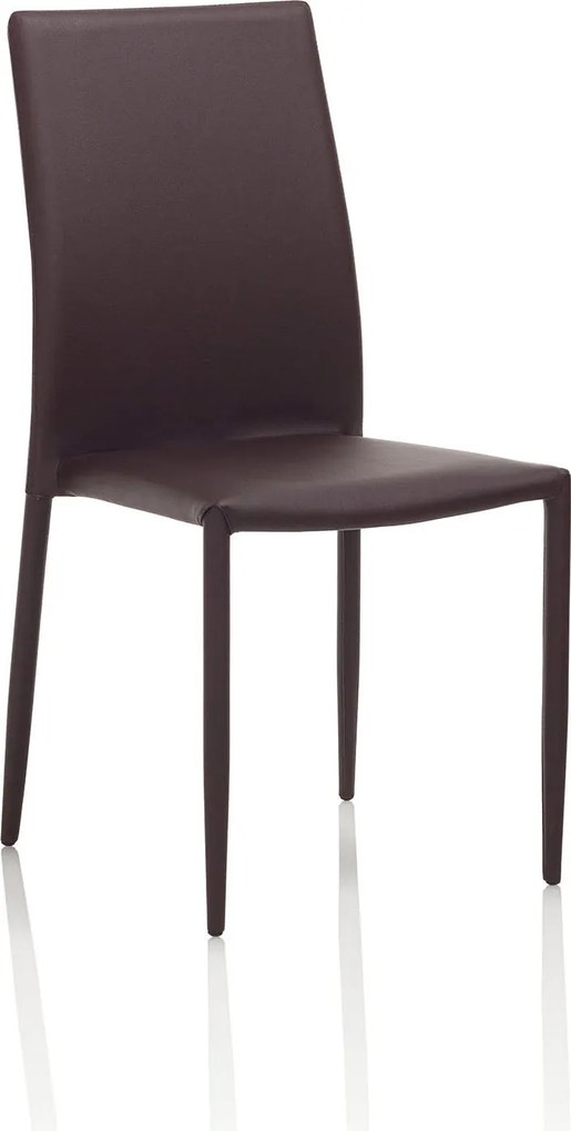 Set 4 Sedie 43,5x46,5x90,5 cm in Similpelle Marrone...