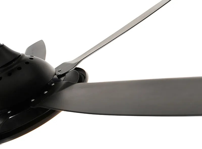 Ventilatore da soffitto nero 130 cm con LED dimmerabile e telecomando - Vifte
