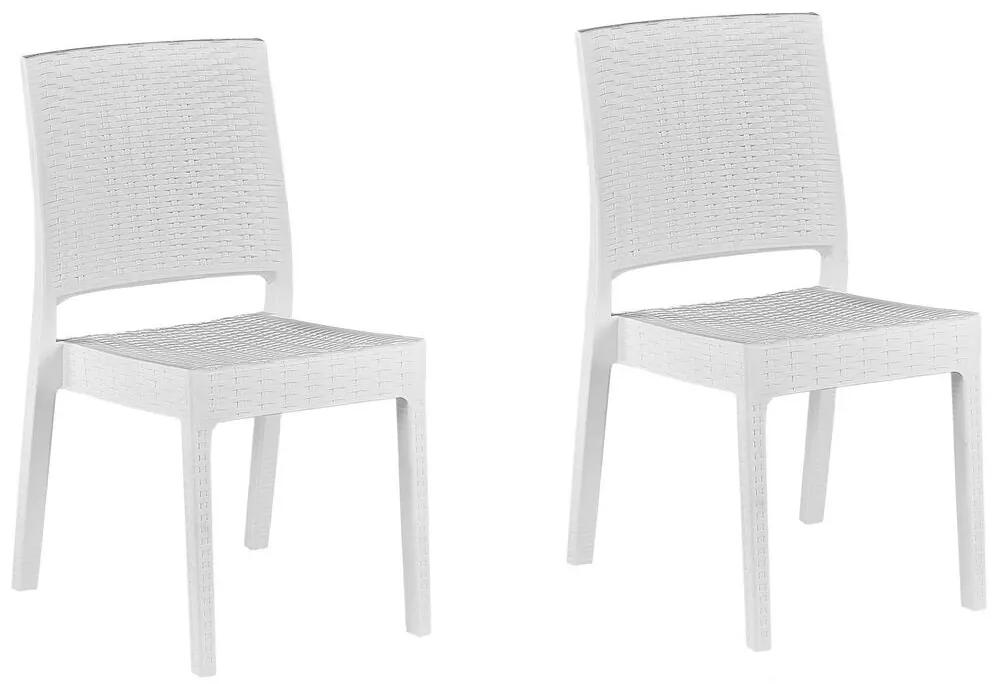 Set di 2 sedie da giardino in rattan bianco FOSSANO Beliani
