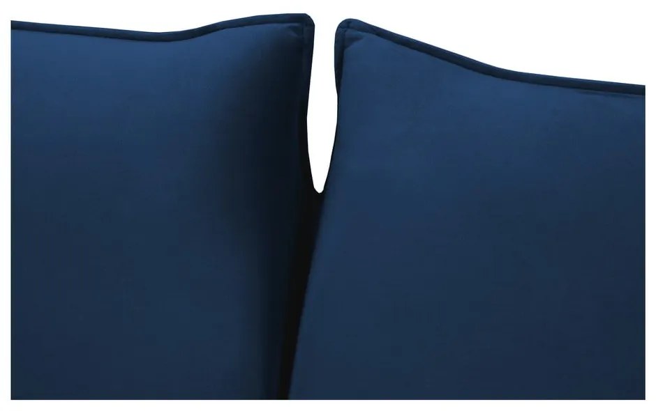 Divano letto in velluto blu scuro 214 cm Vienna - Cosmopolitan Design