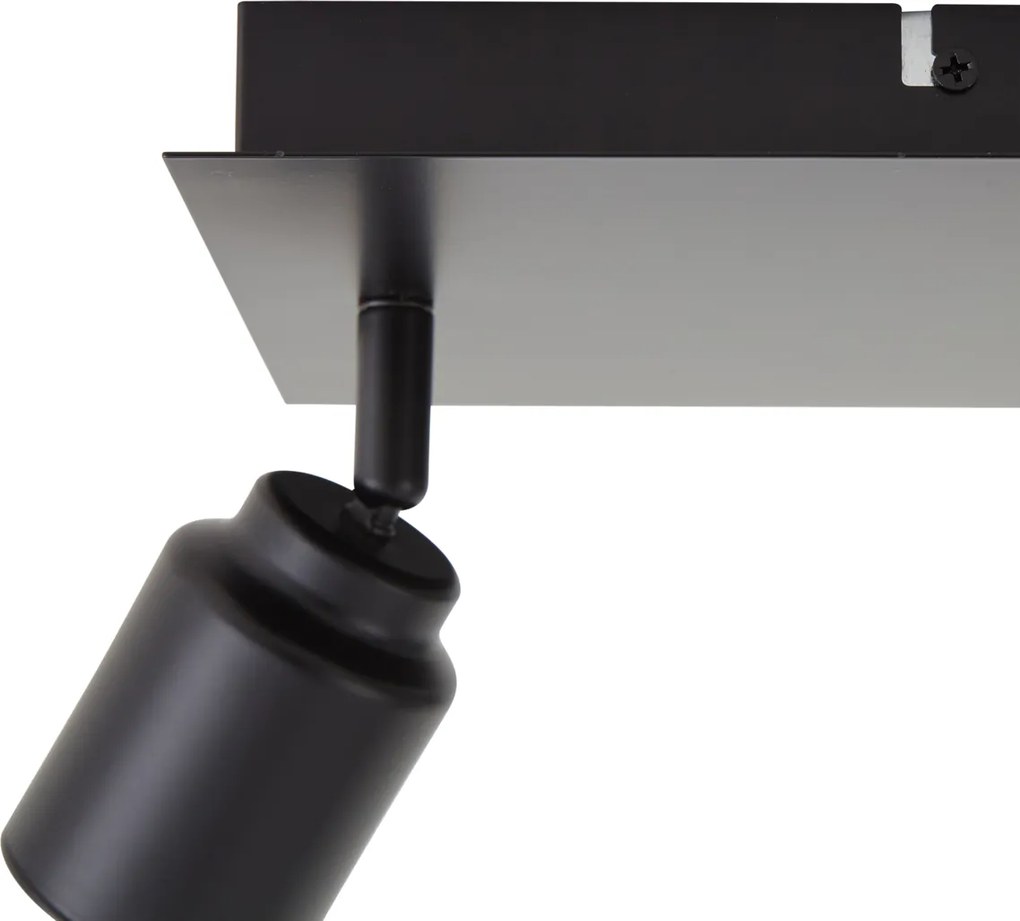 Faretto da bagno moderno nero quadrato 3 luci IP44 - Ducha