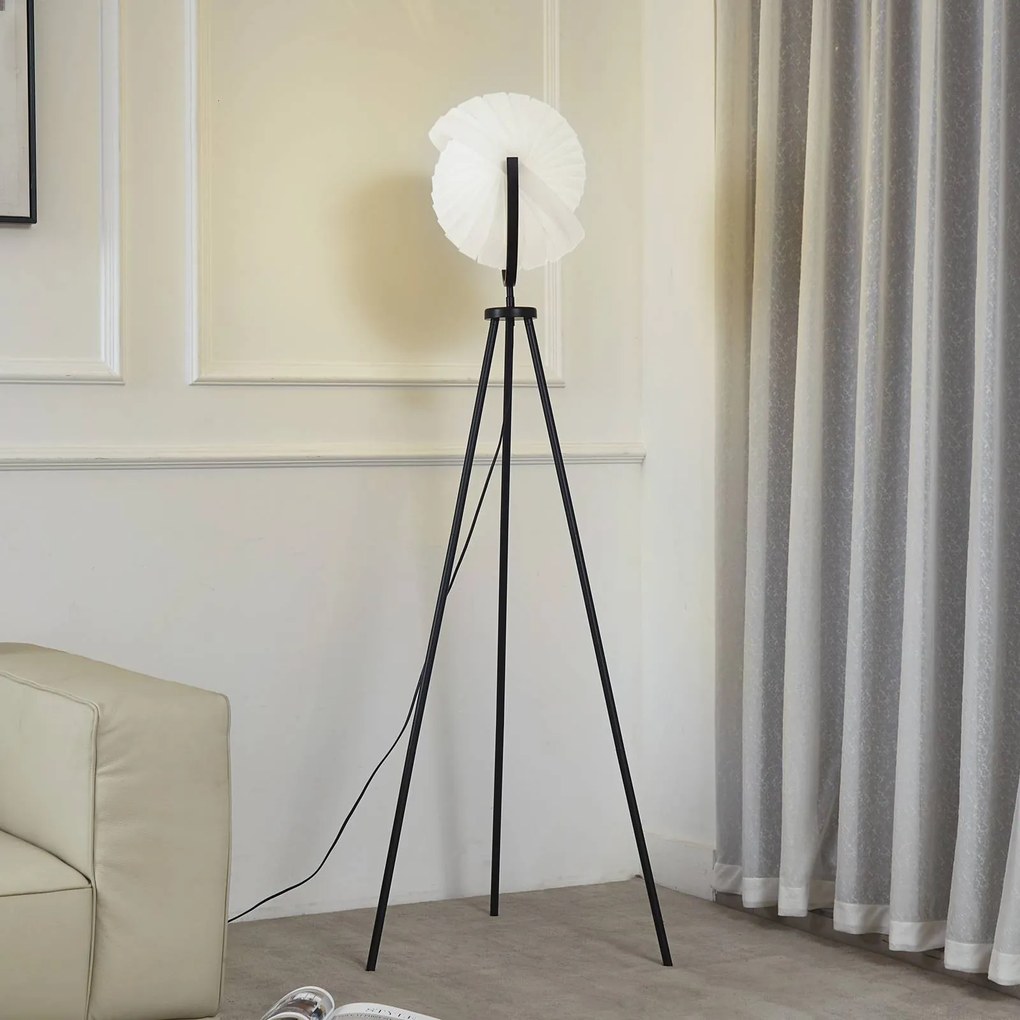 Lampada da terra di design Helva Lucande, dimmerabile, Bianco / Opale, Soggiorno / Sala da pranzo, Plastica, Scandinavo, Lampada da terra