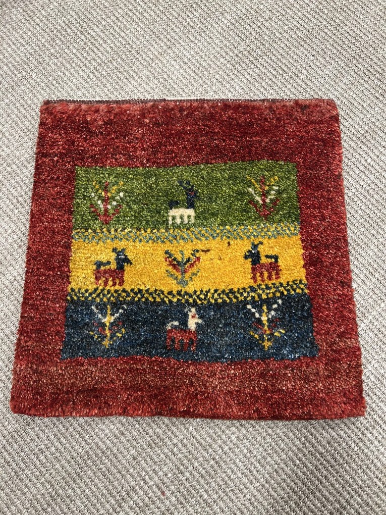 Gabbeh Tappeto 40x40 Blu (Iran) Annodato A Mano