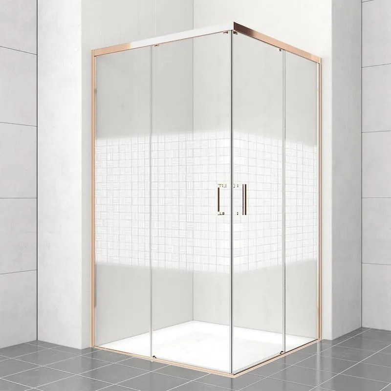 Lato per box doccia angolare dritto H 200 x L 70 cm, sp 6 mm dorato smerigliato
