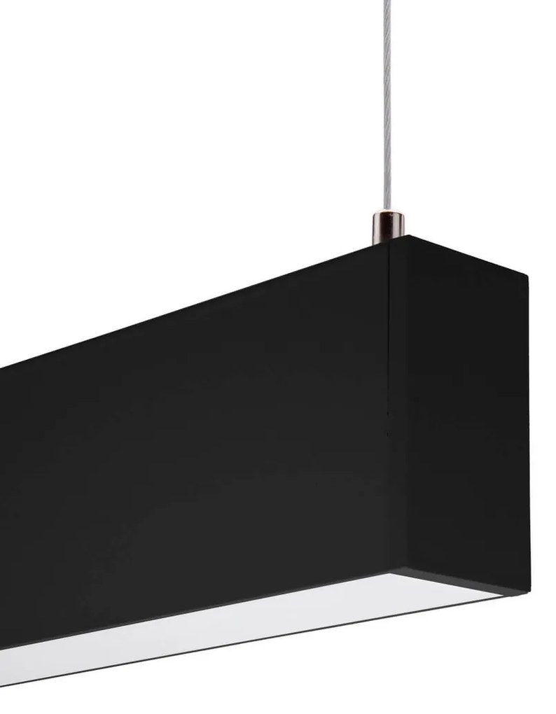 Profilo Lineare Nero a Sospensione in Alluminio per Striscia LED 1m e 2m Variante Lunghezza 2 Metri