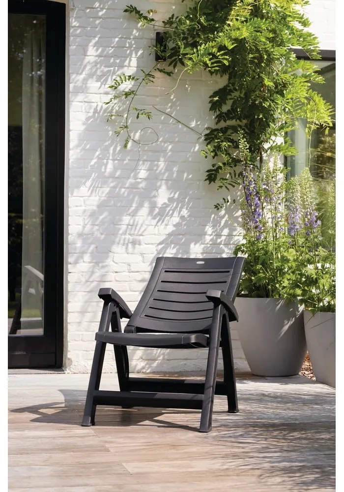 Sedia da giardino in plastica grigio scuro Aruba - Keter