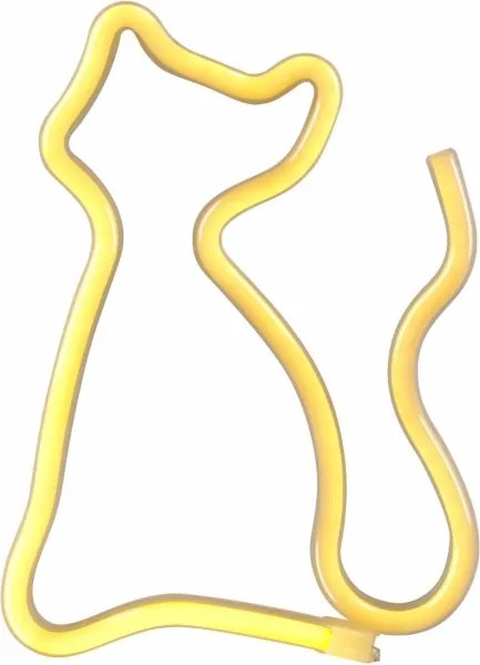 LED Decorazione murale al neon CAT LED/3W/3xAA USB giallo