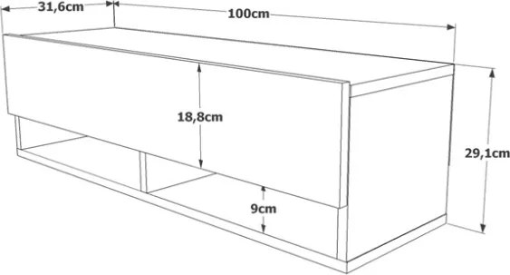 Mobile Tv Sospeso 100x32x30 Effetto Legno Rovere E Antracite Evolution