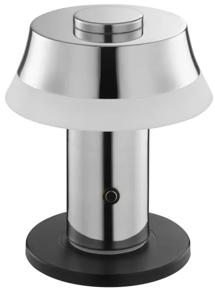 Brilliant - Lampada da tavolo LED KINICH, dimmerabile e ricaricabile, con controllo touch, LED 2,5W/5V 2700K cromo lucido