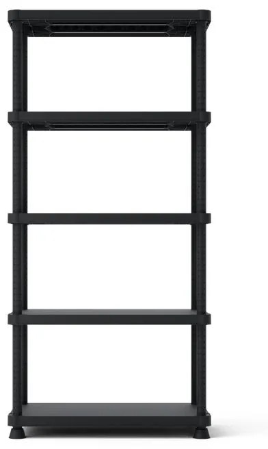 Scaffale in kit 5 ripiani L 90 x P 45 x H 187.5 cm nero, portata per ripiano 50 kg