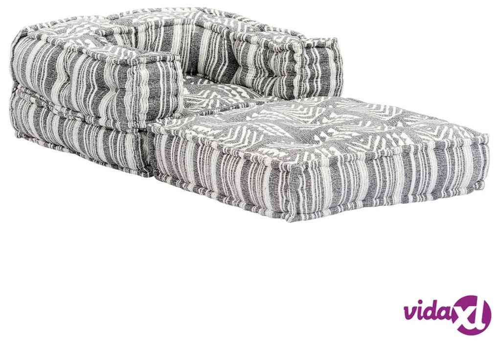 vidaXL Pouf Modulare in Tessuto Grigio a Strisce