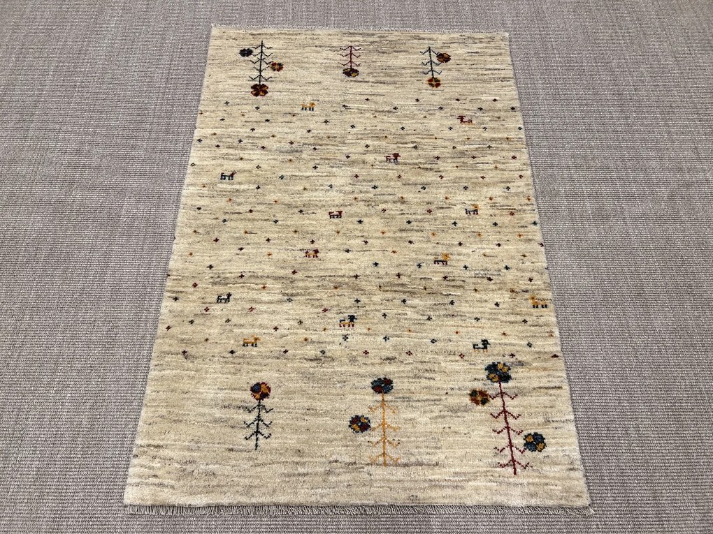 Gabbeh Tappeto 150x110 Beige (Iran) Annodato A Mano