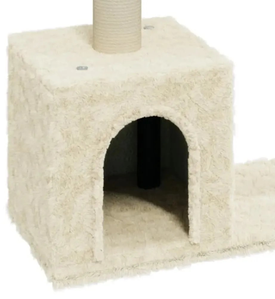Albero per gatti con tiragraffi in sisal crema 60 cm