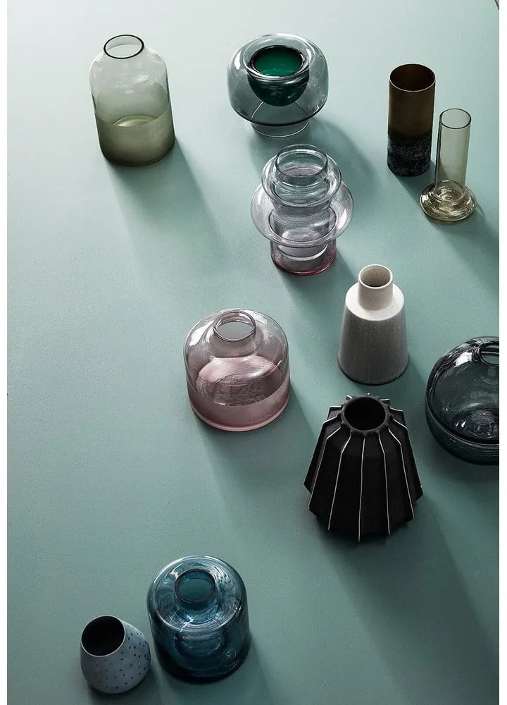 Vaso in vetro verde fatto a mano Lunar - Hübsch