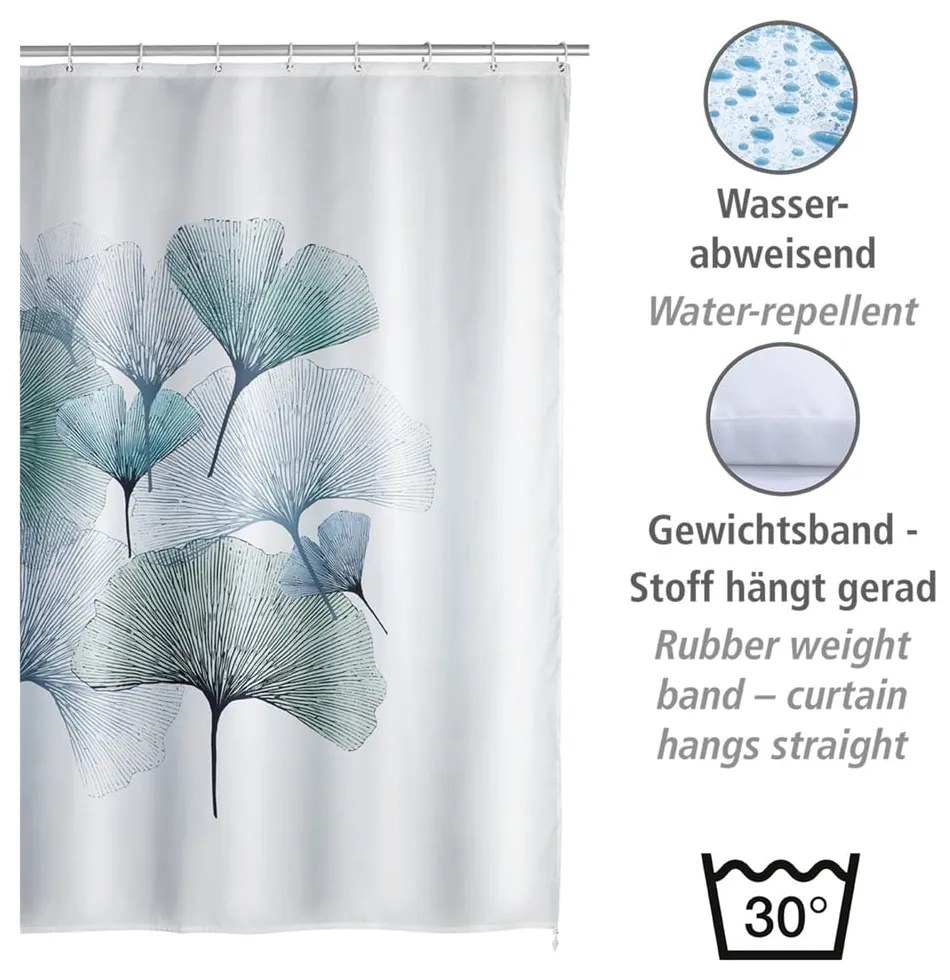 Tenda da doccia lavabile, 180 x 200 cm Ginkgo - Wenko