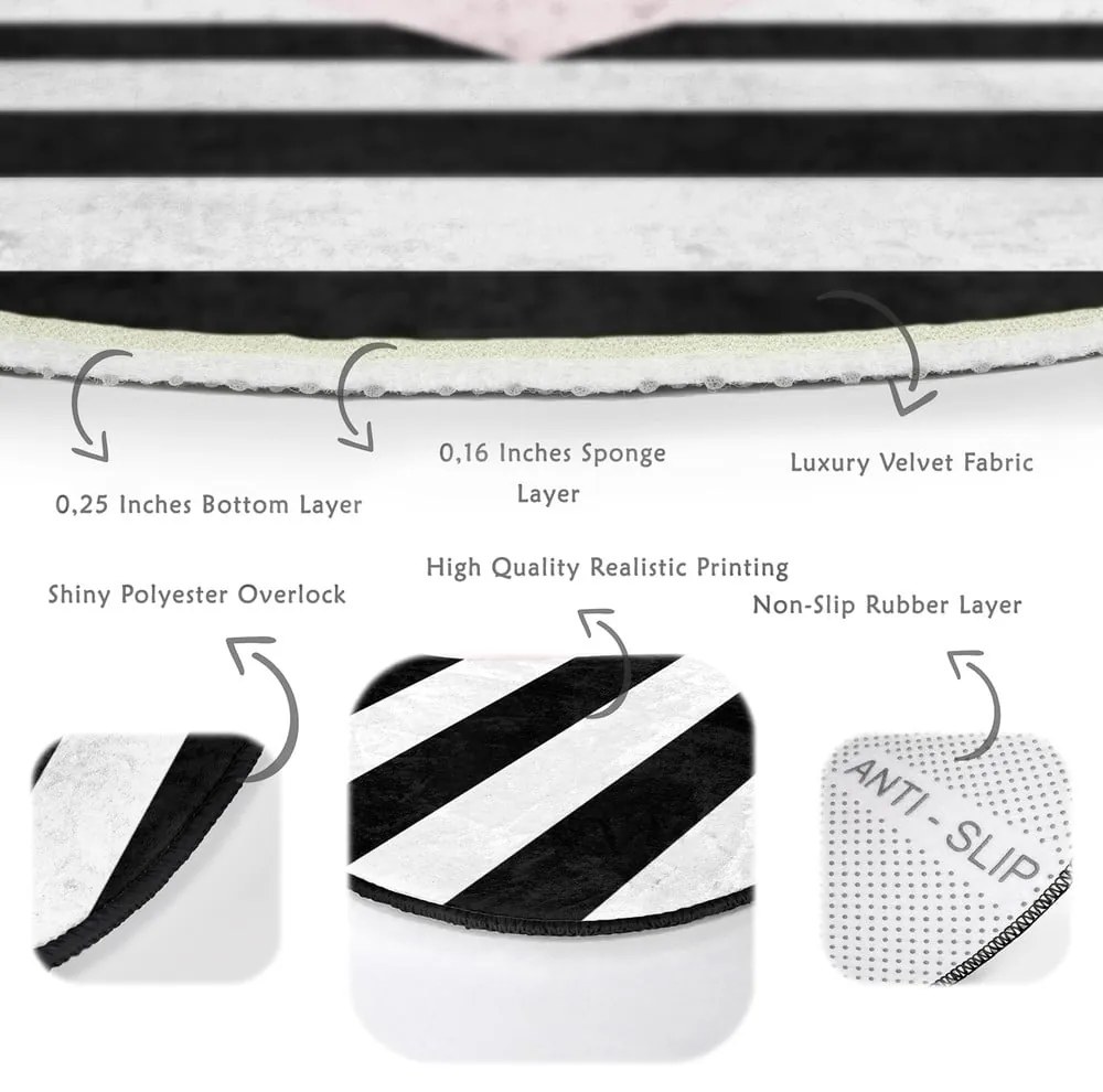 Tappeto per bambini bianco e nero ø 80 cm Comfort - Mila Home