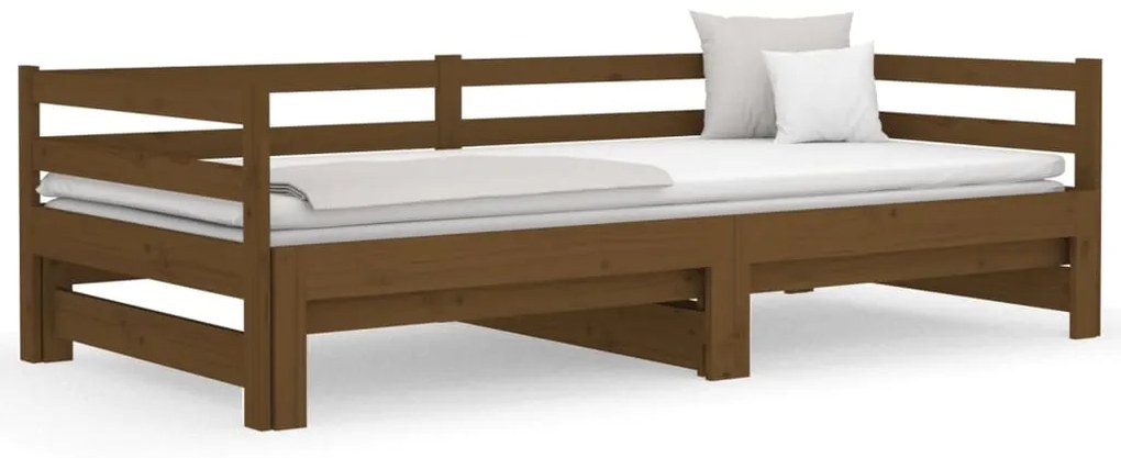 Dormeuse Estraibile Miele 2x(90x190) cm Legno Massello di Pino