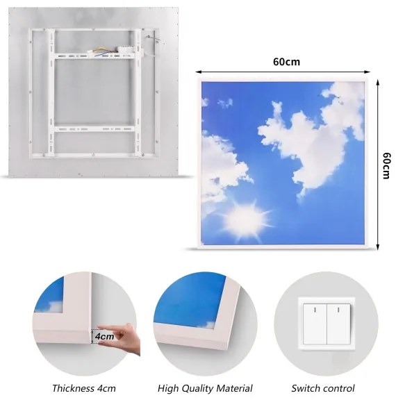 Brilagi - Plafoniera LED SLIMFRAME SKY LED/58W/230V 60x60 cm argento/blu