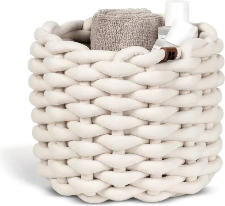 Cesto in tessuto ø 21x17 cm Peach Skin Round S – Bigso