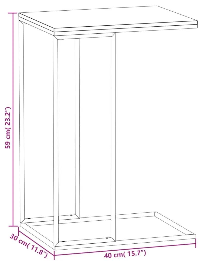 Tavolino da Salotto Nero 40x30x59 cm in Legno Multistrato