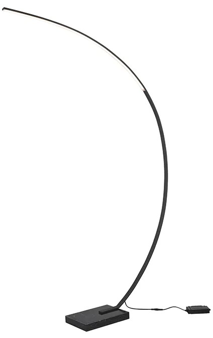 Lampada da terra di design nera con LED dimmerabile - Dina