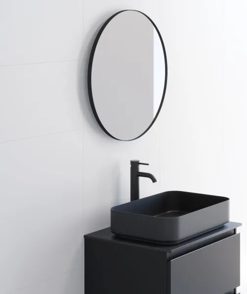 Specchio da bagno BORGSTED, diametro 60 cm, nero