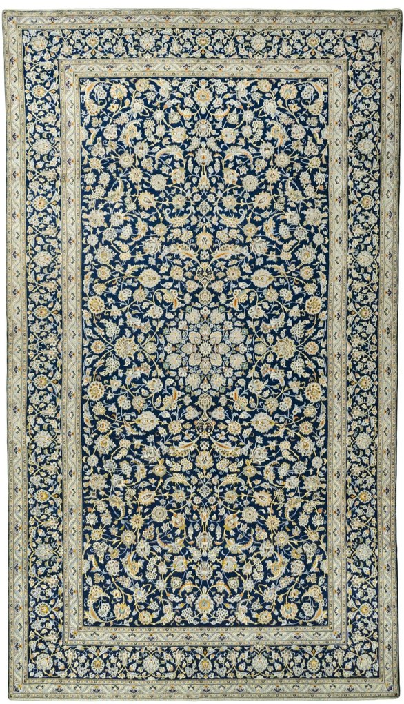 Kashan Tappeto persiano 310x540 Blu (Iran) Annodato A Mano