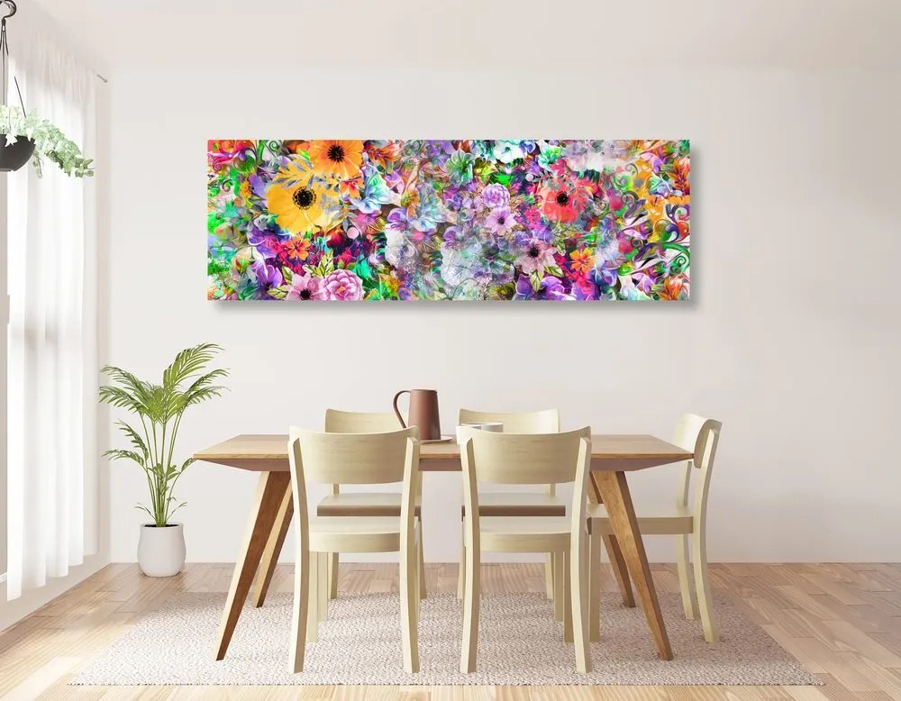 Stampa su tela – Fiori in versione multicolore