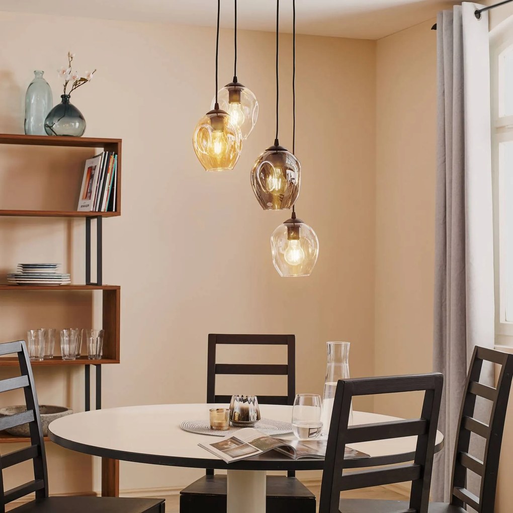 Lampada a sospensione in vetro Starla EMIBIG LIGHTING, dimmerabile, Nero, Soggiorno / Sala da pranzo, Vetro, Moderno, Lampada a sospensione