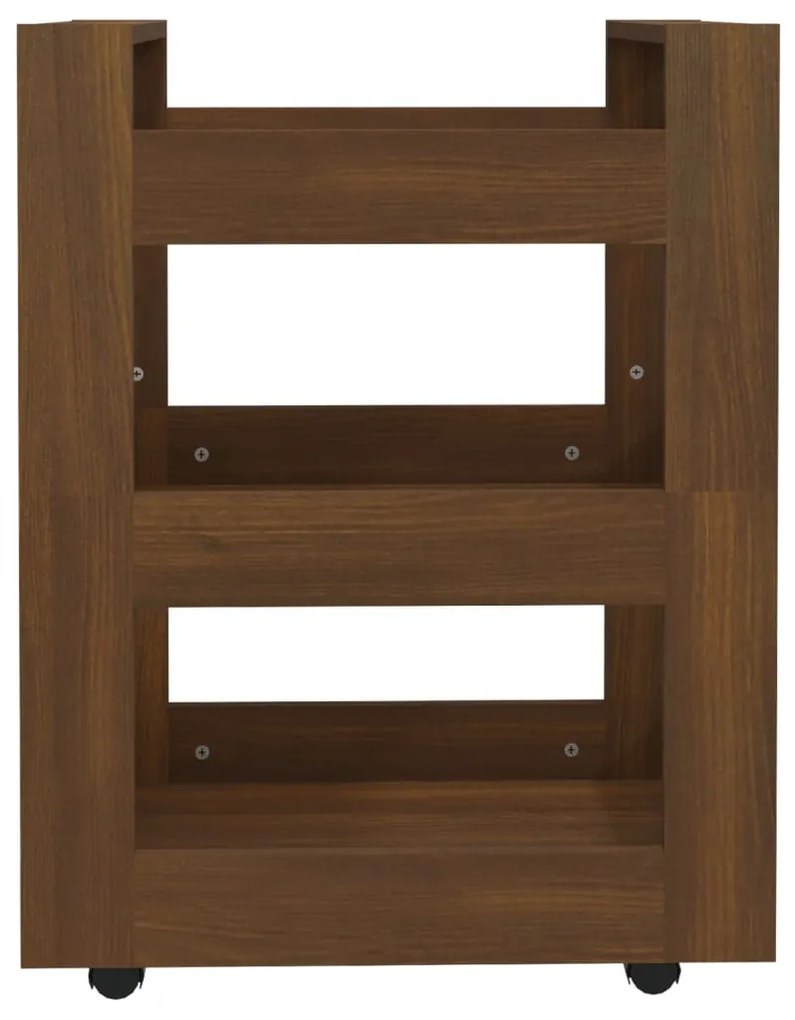 Carrello da cucina rovere marrone 60x45x80 cm legno multistrato