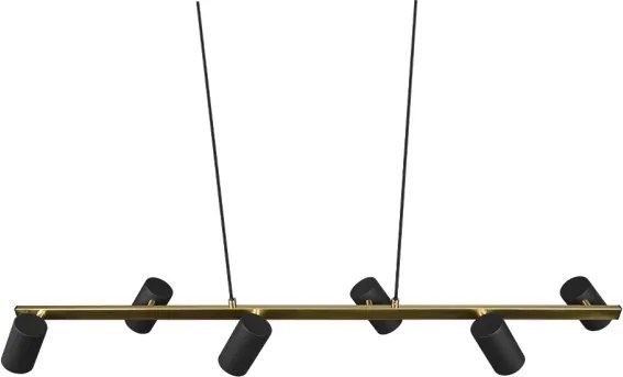 Trio - Lampadario a sospensione con cavo MARLEY 6xGU10/35W/230V nero/oro