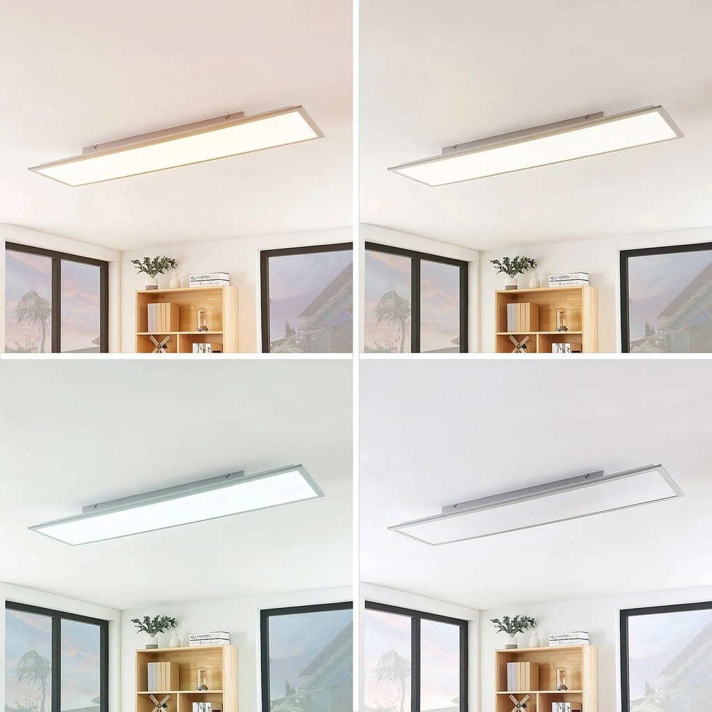 Pannello LED Lindby Stenley, CCT, 120 cm x 30 cm, dimmerabile Stenley Lindby,, Bianco / Opale, Cucina, Plastica, Moderno, Pannello LED