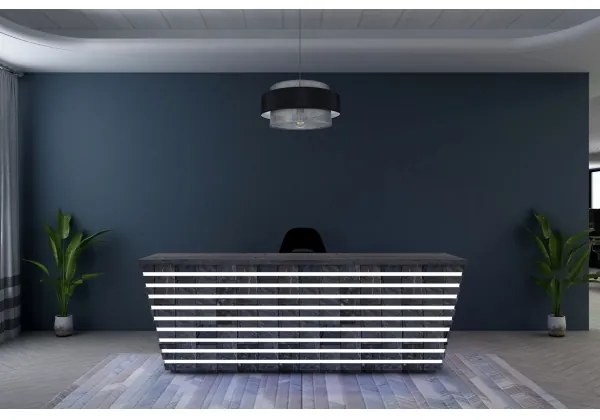 Lampadario a sospensione con filo CORSA 1xE27/60W/230V nero/grigio