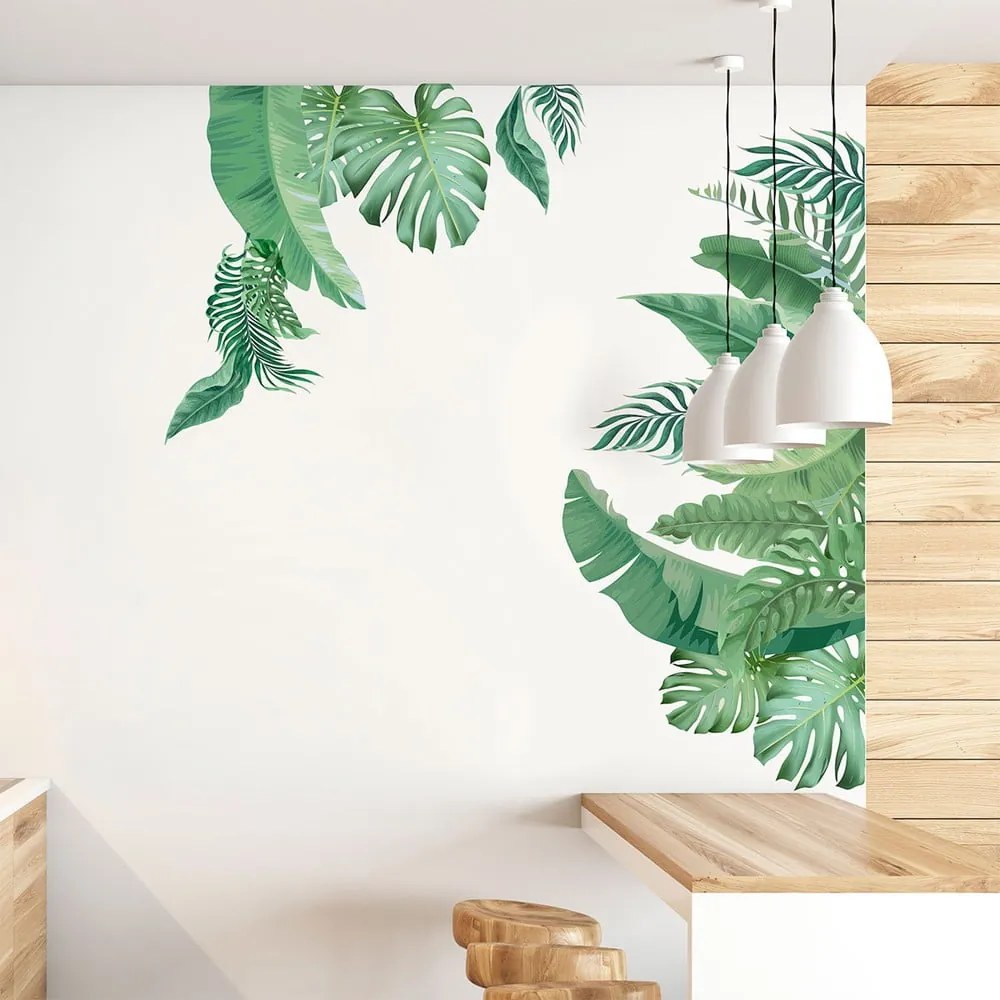Adesivo da parete 60x90 cm Tropical Leaves - Ambiance