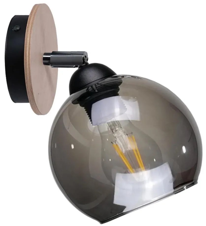 Faretto da parete UNO WOOD 1xE27/60W/230V nero/marrone