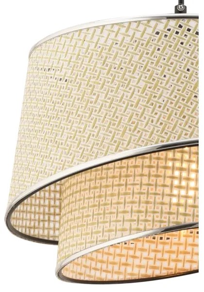 Lampada a sospensione con cavo BARETTE 1xE27/60W/230V crema/cromo lucido