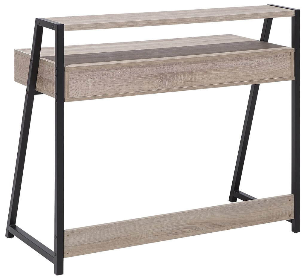 Set di mobili da ufficio legno chiaro e nero FOSTER/CALVIN Beliani