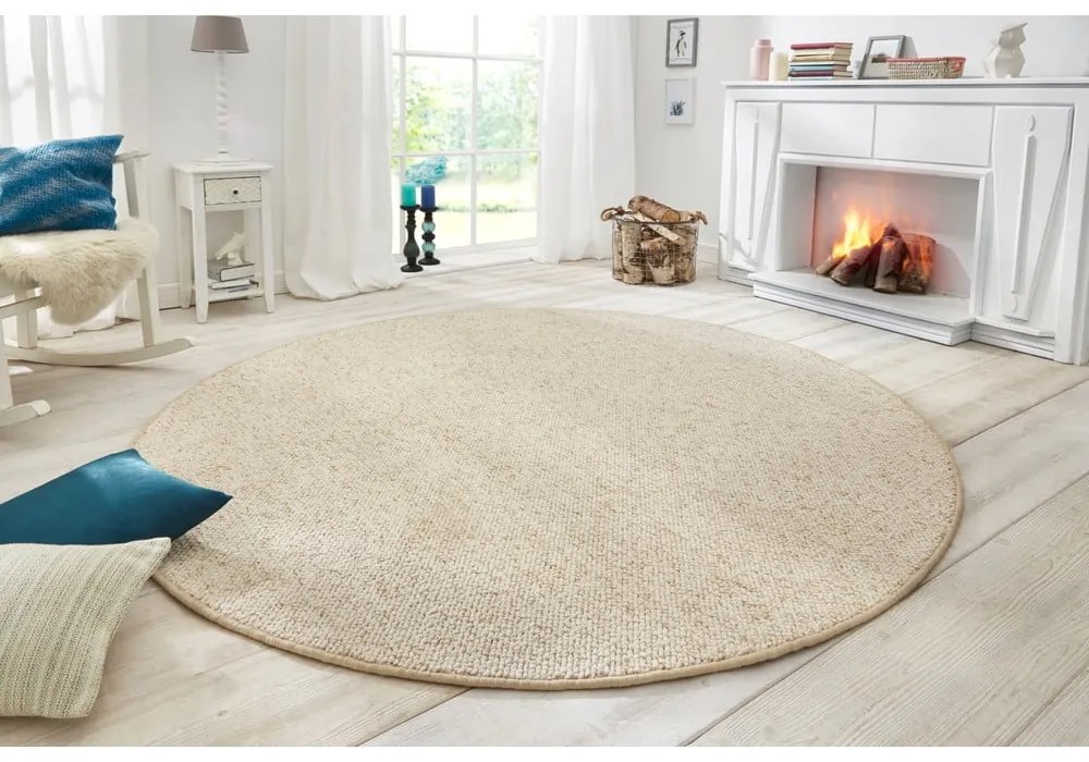 Tappeto circolare in crema, ⌀ 200 cm Wolly - BT Carpet