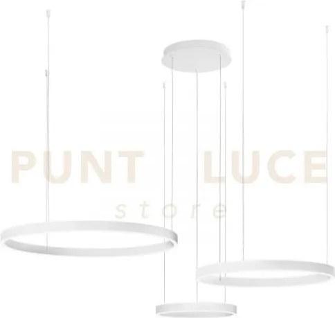 Lampadario a sospensione led akrobat 3 cerchi bianca 180w 20620lm c...