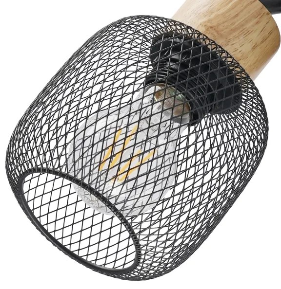 Brilagi - Faretto orientabile BASKLITE 3xE27/15W/230V, finitura legno di hevea/nero