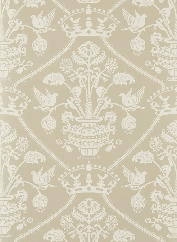 Sanderson Carta da parati Highgrove Damask - Gritstone