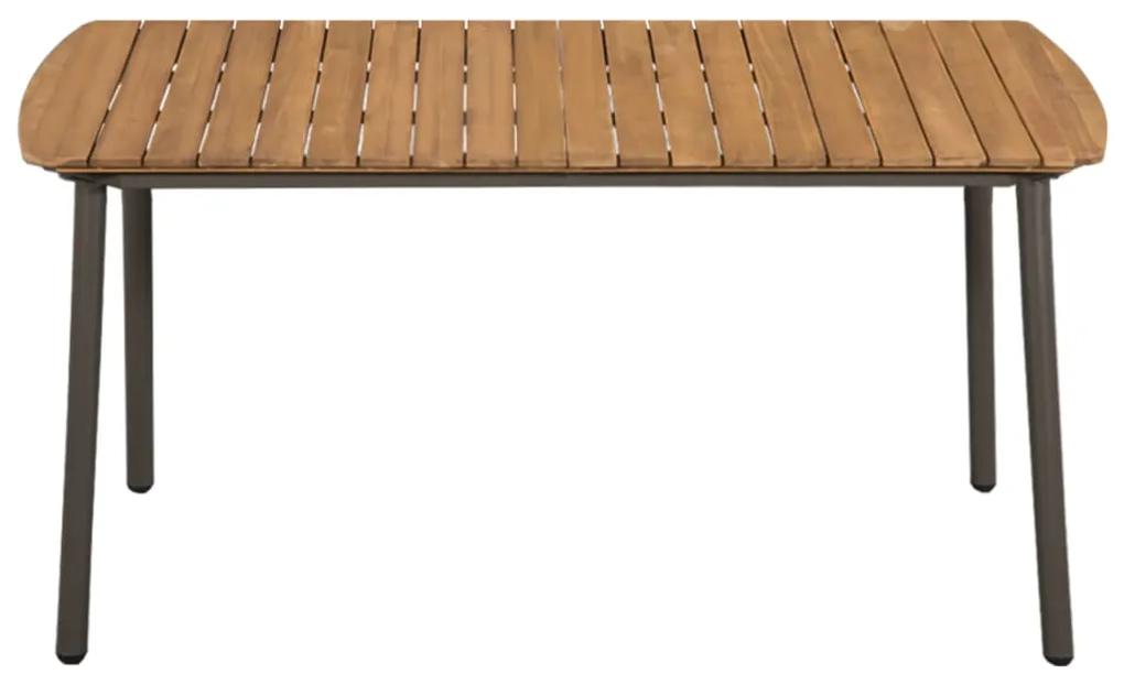 Set mobili da pranzo giardino 5 pz in polyrattan marrone