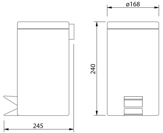 Aqualine - Cestino dei rifiuti SIMPLE LINE 3 l bianco opaco