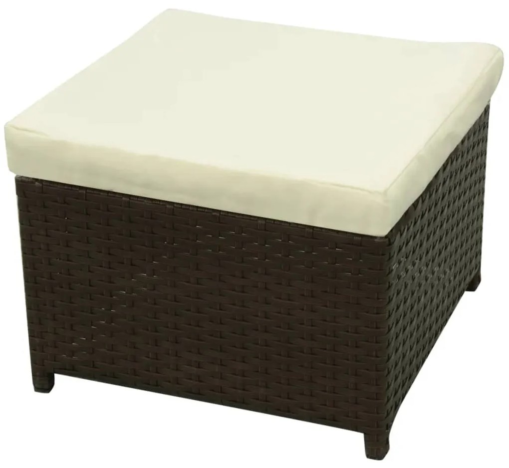 Set divani da giardino 8 pz con cuscini in polyrattan marrone