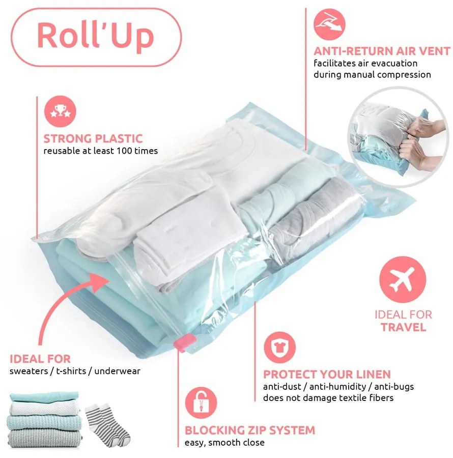 Sacchetti per il vuoto in set da 4 pezzi Roll Up S - Compactor