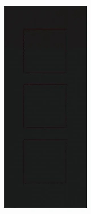 Pannello per porta d'ingresso P012 pellicolato pvc nero L 92  x H 210.5 cm, Sp 6 mm apertura reversibile