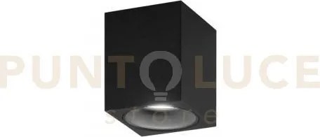 Plafoniera town nera quadrata 1 luce attacco gu10 8x8x10cm