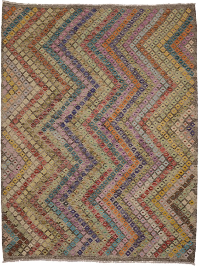 Kilim Tappeto 290x220 Grigio (Pakistan) Tessuto A Mano