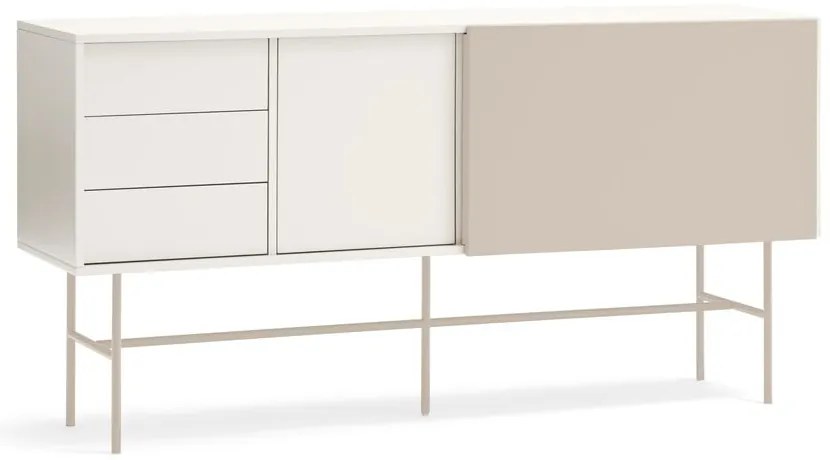 Cassettiera beige/color crema con porte scorrevoli 180x91x45 cm Nube – Teulat